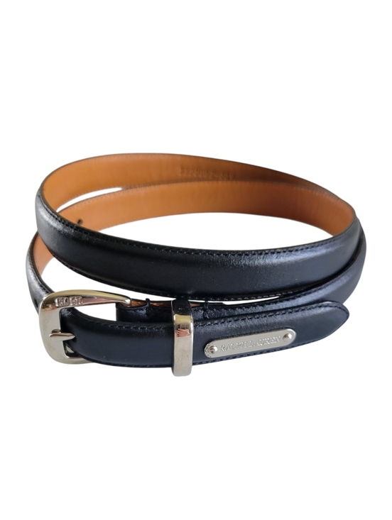Ralph Lauren Accessories - Ralph Lauren Genuine Smooth Leather Thin Belt Size M Silver Hardware Black